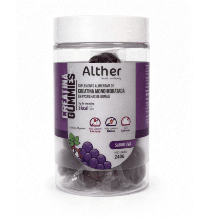 Creatina Gummies Alther sabor UVA – 3g por goma | 30 unidades