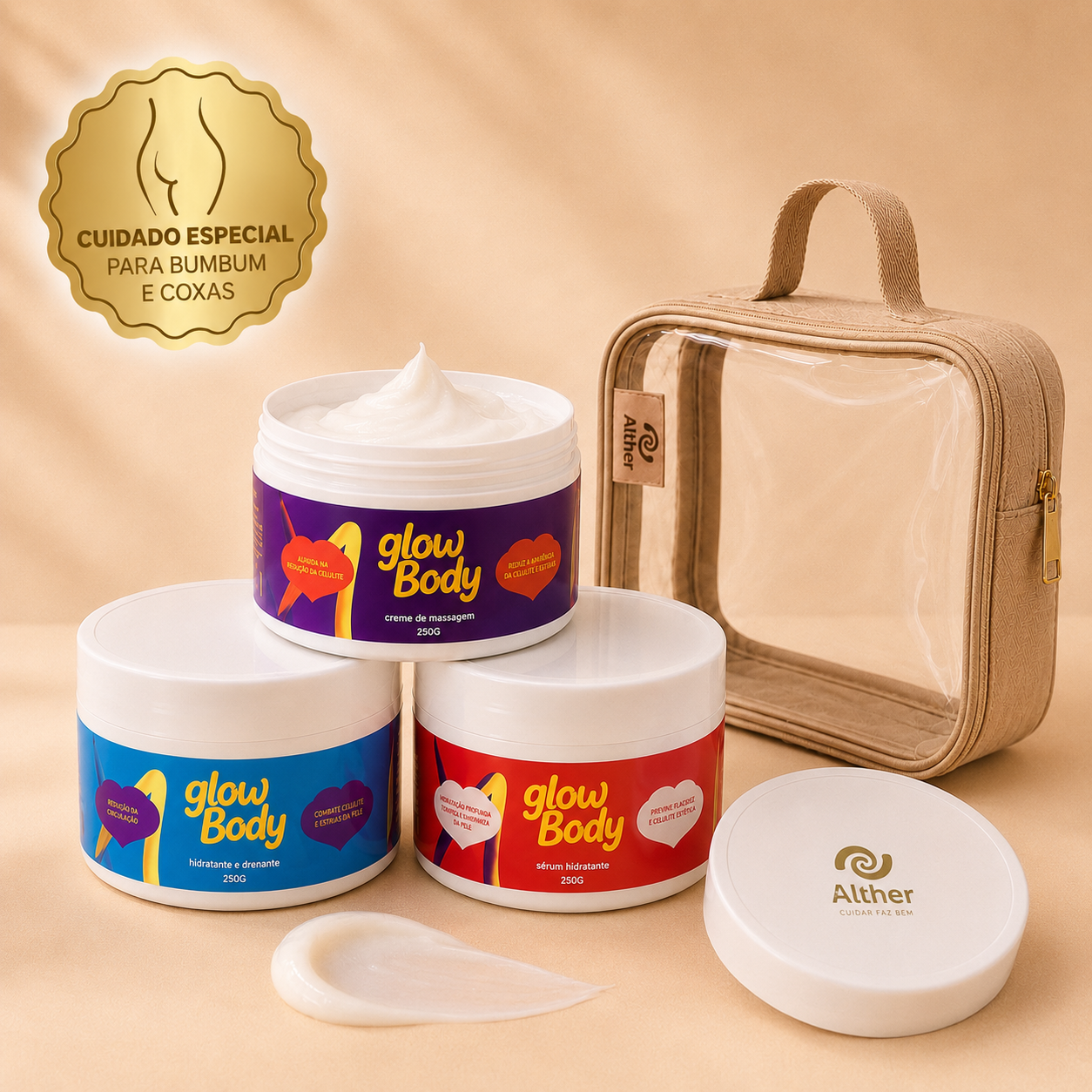 IMG_3380 Kit BumBum Glow Alther – Esfoliação, Hidratação, Pele Iluminada e Lisinha - Imagem 1