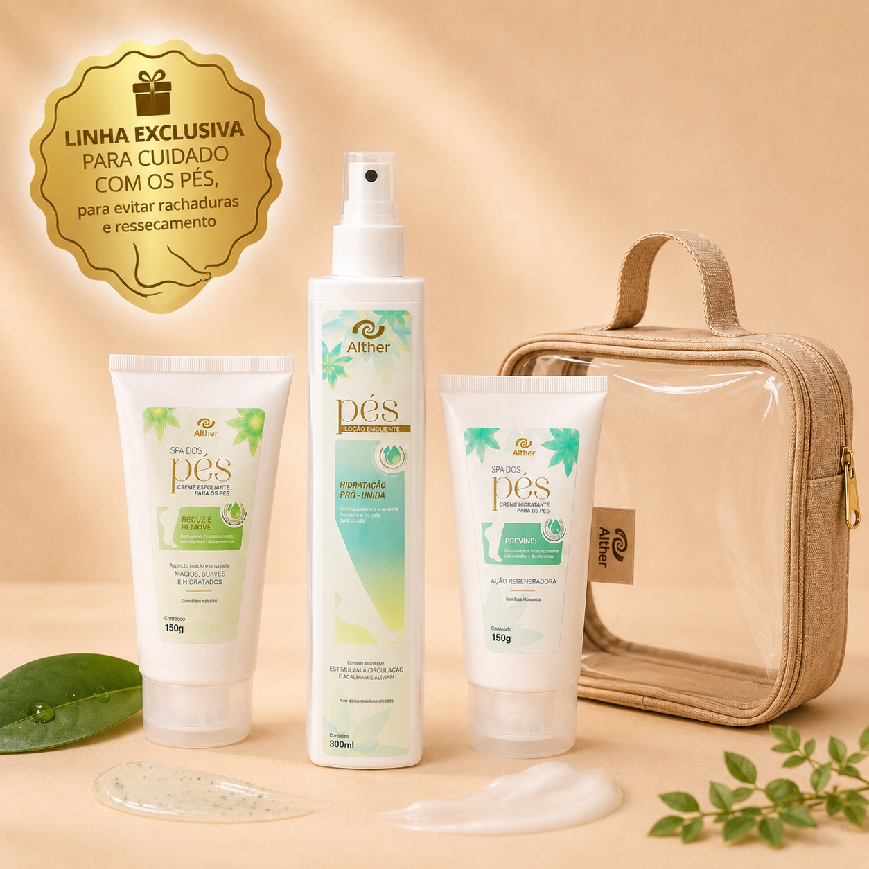 IMG_3382 Kit Spa dos Pés com Nécessaire de Brinde | Esfoliante + Loção Emoliente + Hidratante ALTHER - Imagem 1