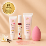 Kit Cuidados para os Lábios com Lip Balm + Esfoliante + Gloss BRINDE Esponja de Maquiagem